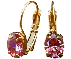 Diamond Sky Jewelry Auskarai „Baroque Mirror II (Fancy Rožinė)“ su Swarovski® kristalais
