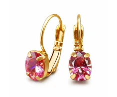 Diamond Sky Jewelry Auskarai „Baroque Mirror II (Fancy Rožinė)“ su Swarovski® kristalais