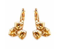 Diamond Sky Jewelry Auskarai „Bermuda Triangle III (Golden Shadow)“ su Swarovski® kristalais
