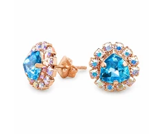 Diamond Sky Jewelry Auskarai „Bermuda Triangle IV (Aquamarine Mėlyna)“ su Swarovski® kristalais