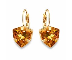 Diamond Sky Jewelry Auskarai „Bermuda Triangle (Light Colorado Topaz)“ su Swarovski® kristalais