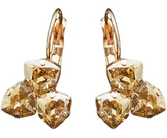 Diamond Sky Jewelry Auskarai „Bermuda Triangle III (Golden Shadow)“ su Swarovski® kristalais