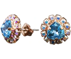 Diamond Sky Jewelry Auskarai „Bermuda Triangle IV (Aquamarine Mėlyna)“ su Swarovski® kristalais