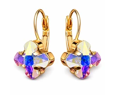 Diamond Sky Jewelry Auskarai „Byzantine Cross (Aurora Borealis)“ su Swarovski® kristalais