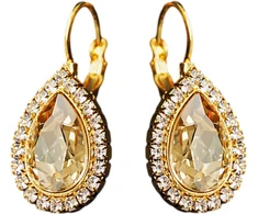 Diamond Sky Jewelry Auskarai „Celestial Drop (Golden Shadow)“ su Swarovski® kristalais
