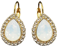Diamond Sky Jewelry Auskarai „Celestial Drop (Baltas Opal)“ su Swarovski® kristalais