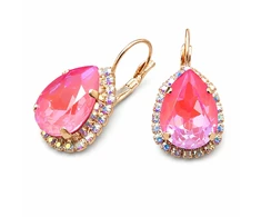 Diamond Sky Jewelry Auskarai „Celestial Drop III (Lotus Rožinė DeLite)“ su Swarovski® kristalais