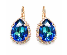 Diamond Sky Jewelry Auskarai „Celestial Drop III (Bermuda Mėlyna)“ su Swarovski® kristalais