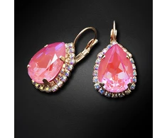 Diamond Sky Jewelry Auskarai „Celestial Drop III (Lotus Rožinė DeLite)“ su Swarovski® kristalais