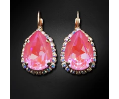 Diamond Sky Jewelry Auskarai „Celestial Drop III (Lotus Rožinė DeLite)“ su Swarovski® kristalais