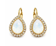 Diamond Sky Jewelry Auskarai „Celestial Drop (Baltas Opal)“ su Swarovski® kristalais