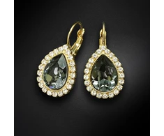 Diamond Sky Jewelry Auskarai „Celestial Drop (Sidabrinis Night)“ su Swarovski® kristalais