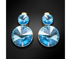 Diamond Sky Jewelry Auskarai „Clarice IV (Aquamarine Mėlyna)“ su Swarovski® kristalais