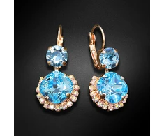 Diamond Sky Jewelry Auskarai „Clarice VI (Aquamarine Mėlyna)“ su Swarovski® kristalais