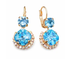 Diamond Sky Jewelry Auskarai „Clarice VI (Aquamarine Mėlyna)“ su Swarovski® kristalais