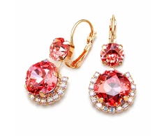 Diamond Sky Jewelry Auskarai „Clarice VI (Rose Peach)“ su Swarovski® kristalais