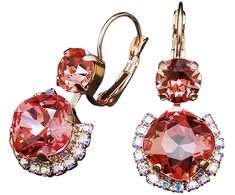 Diamond Sky Jewelry Auskarai „Clarice VI (Rose Peach)“ su Swarovski® kristalais