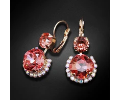 Diamond Sky Jewelry Auskarai „Clarice VI (Rose Peach)“ su Swarovski® kristalais