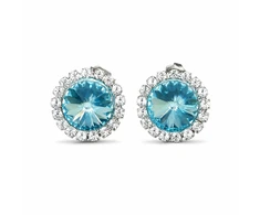 Diamond Sky Jewelry Auskarai „Clarice X (Aqua Bohemica)“ su Preciosa® kristalais