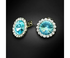 Diamond Sky Jewelry Auskarai „Clarice X (Aqua Bohemica)“ su Preciosa® kristalais