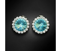 Diamond Sky Jewelry Auskarai „Clarice X (Aqua Bohemica)“ su Preciosa® kristalais