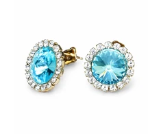 Diamond Sky Jewelry Auskarai „Clarice X (Aqua Bohemica)“ su Preciosa® kristalais