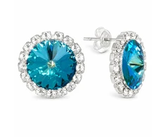 Diamond Sky Jewelry Auskarai „Clarice X (Bermuda Mėlyna)“ su Preciosa® kristalais