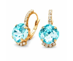 Diamond Sky Jewelry Auskarai „Crete (Aqua Bohemica)“ su Preciosa® kristalais