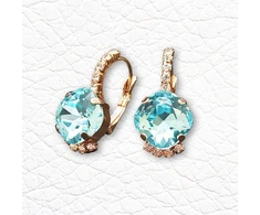 Diamond Sky Jewelry Auskarai „Crete (Aqua Bohemica)“ su Preciosa® kristalais