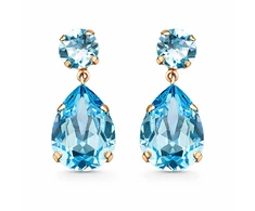 Diamond Sky Jewelry Auskarai „Crystal Drop IV (Aquamarine Mėlyna)“ su Swarovski® kristalais