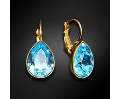 Diamond Sky Jewelry Auskarai „Crystal Drop (Aquamarine Mėlyna)“ su Swarovski® kristalais