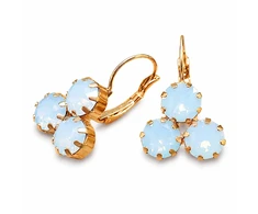 Diamond Sky Jewelry Auskarai „Crystal Lady II (Air Mėlyna Opal)“ su Swarovski® kristalais