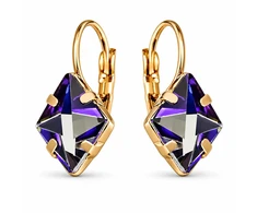 Diamond Sky Jewelry Auskarai „Crystal Rhombus III (Bermuda Mėlyna)“ su Swarovski® kristalais