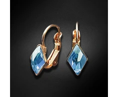 Diamond Sky Jewelry Auskarai „Crystal Rhombus IV (Aquamarine Mėlyna)“ su Swarovski® kristalais