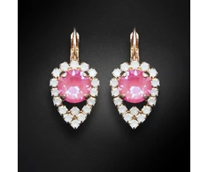 Diamond Sky Jewelry Auskarai „Diva (Lotus Rožinė DeLite)“ su Swarovski® kristalais