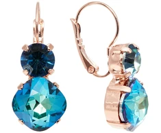 Diamond Sky Jewelry Auskarai „Glare (Bermuda Mėlyna)“ su Preciosa® kristalais