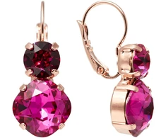 Diamond Sky Jewelry Auskarai „Glare (Fuchsia)“ su Preciosa® kristalais