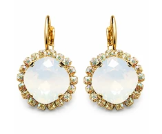 Diamond Sky Jewelry Auskarai „Glare III (Baltas Opal)“ su Swarovski® kristalais