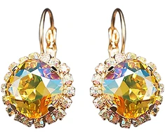 Diamond Sky Jewelry Auskarai „Glare III (Light Topaz Shimmer)“ su Swarovski® kristalais