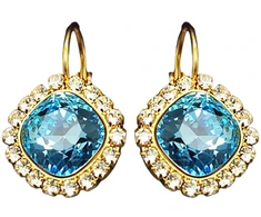 Diamond Sky Jewelry Auskarai „Glare III (Aquamarine Mėlyna)“ su Swarovski® kristalais