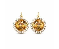 Diamond Sky Jewelry Auskarai „Glare III (Golden Shadow)“ su Swarovski® kristalais
