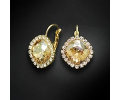 Diamond Sky Jewelry Auskarai „Glare III (Golden Shadow)“ su Swarovski® kristalais