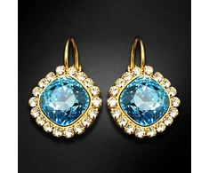 Diamond Sky Jewelry Auskarai „Glare III (Aquamarine Mėlyna)“ su Swarovski® kristalais