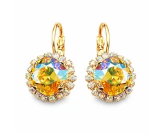 Diamond Sky Jewelry Auskarai „Glare III (Light Topaz Shimmer)“ su Swarovski® kristalais