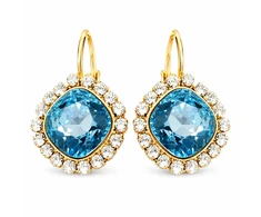Diamond Sky Jewelry Auskarai „Glare III (Aquamarine Mėlyna)“ su Swarovski® kristalais