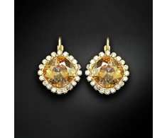 Diamond Sky Jewelry Auskarai „Glare III (Golden Shadow)“ su Swarovski® kristalais