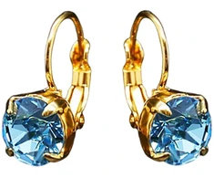 Diamond Sky Jewelry Auskarai „Glory (Aquamarine Mėlyna)“ su Swarovski® kristalais