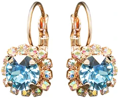 Diamond Sky Jewelry Auskarai „Glory II (Aquamarine Mėlyna)“ su Swarovski® kristalais