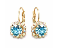 Diamond Sky Jewelry Auskarai „Glory II (Aquamarine Mėlyna)“ su Swarovski® kristalais