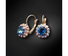 Diamond Sky Jewelry Auskarai „Glory II (Bermuda Mėlyna)“ su Swarovski® kristalais